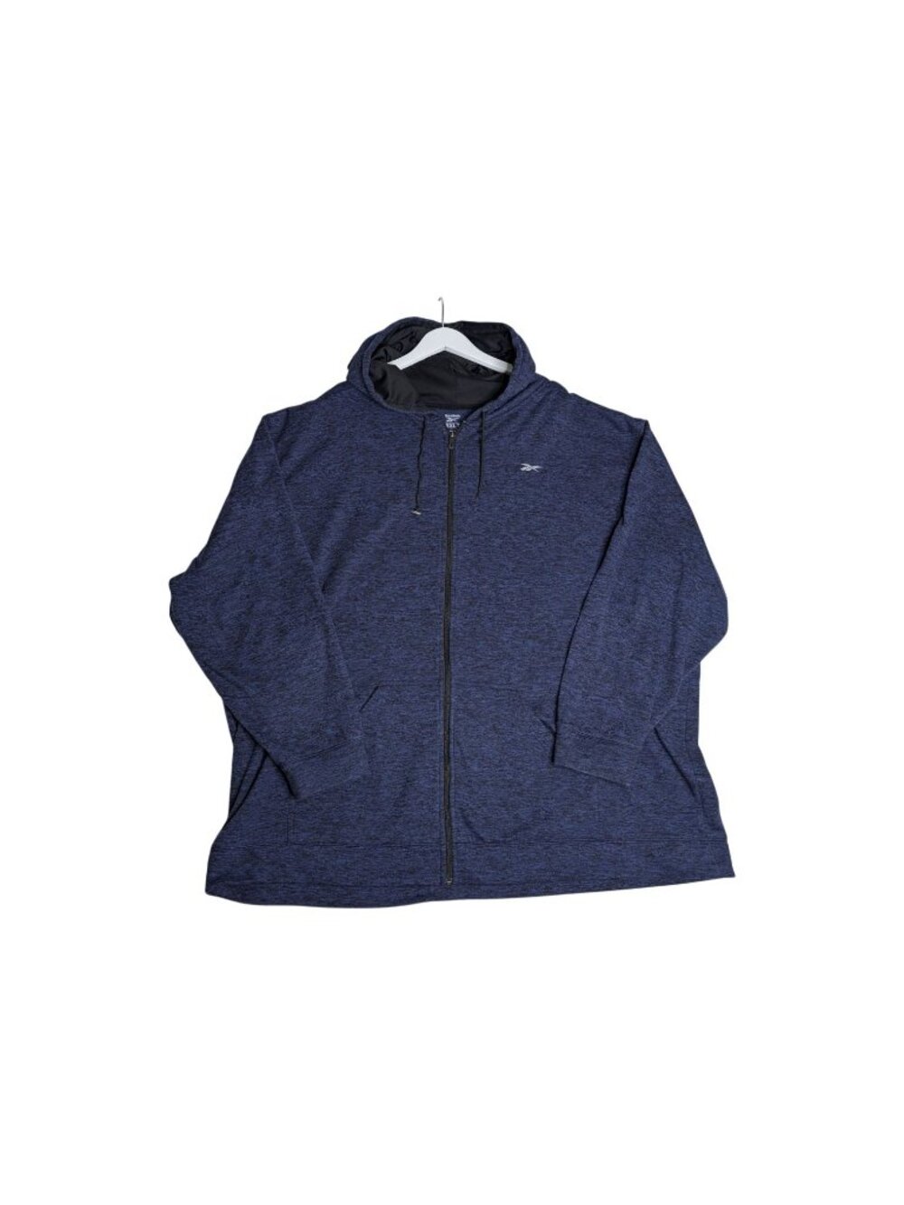 Reebok Men's BLUE Marled Speedwick Full-Zip Hoodie 5XLT - Picture 10 of 11